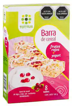 Tottus Barra De Cereal Frutos Rojos Y Yogurt X 8 Unidades