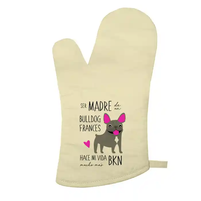 Guante De Cocina Bull Dog Frances Gris