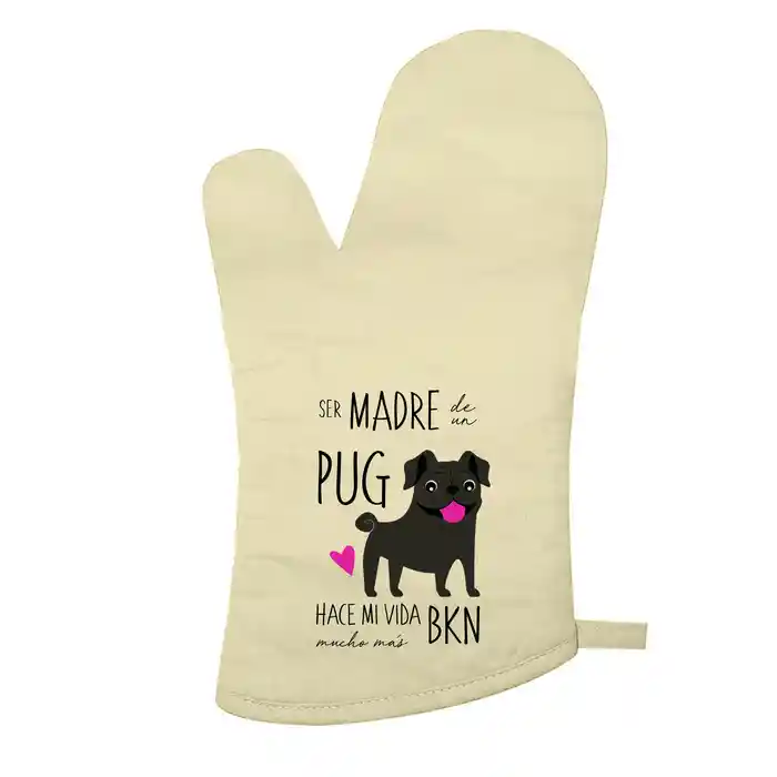 Guante De Cocina Pug Negro
