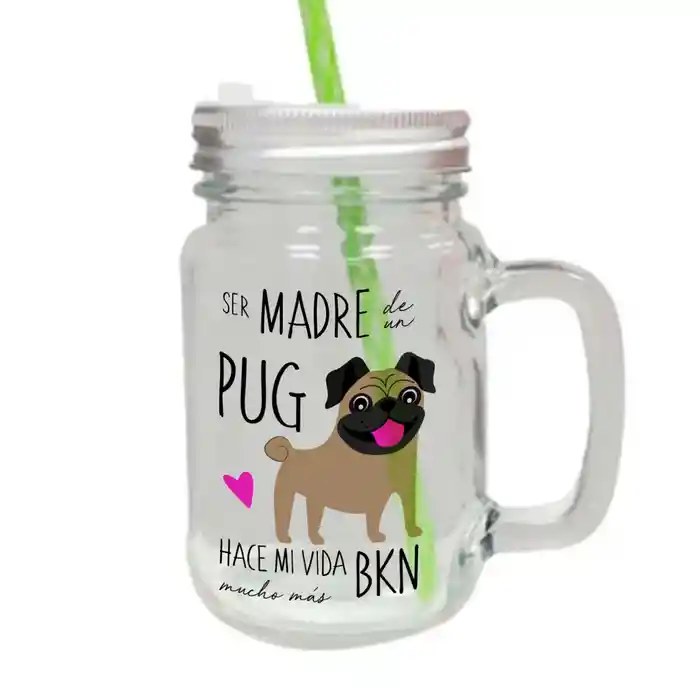 Jarro De Vidrio Pug Cafe