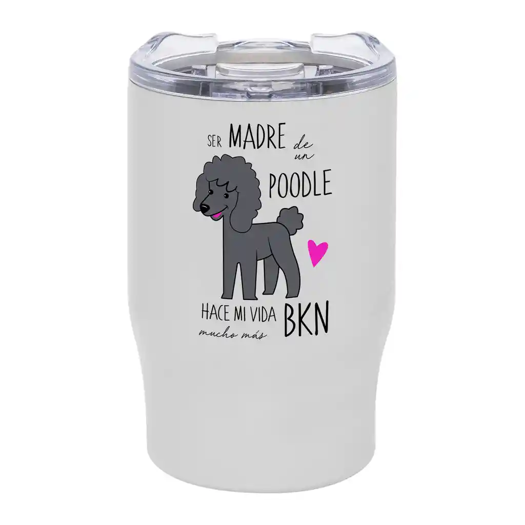 Mug Bold Blanco Poodle Negro