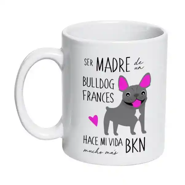 Tazon Ceramico Bull Dog Frances Gris