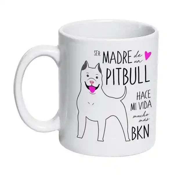 Tazon Ceramico Pitbull Blanco