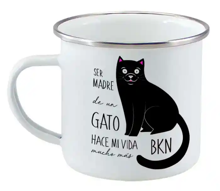 Tazon Enlozado Gato Negro