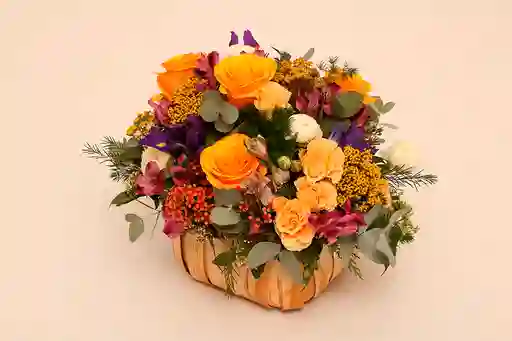 Canasta Veraniega Mix Flores De Temporada