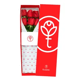 Rosatel Caja Roja Con 6 Rosas