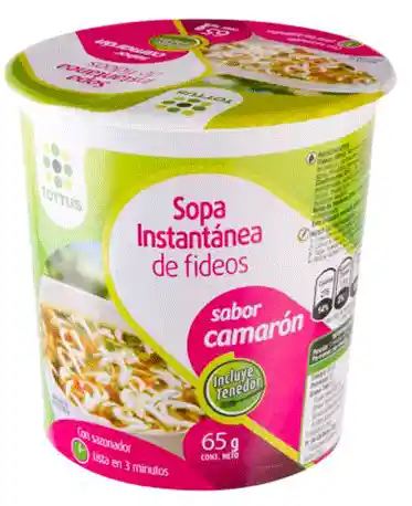 Tottus Cups Sopa Instantanea Camaron