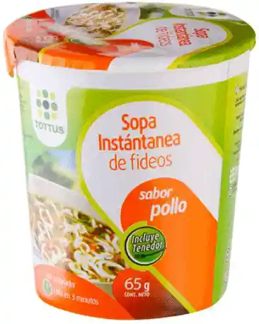 Tottus Cups Sopa Instantanea Pollo