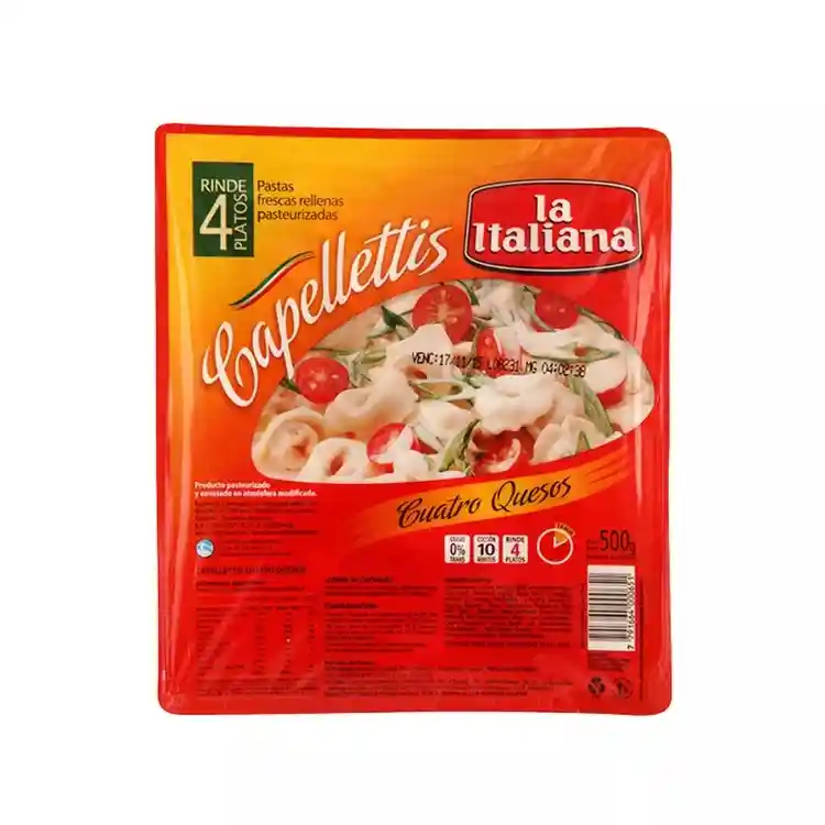 La Italiana Fideos Capelletis 4 Quesos