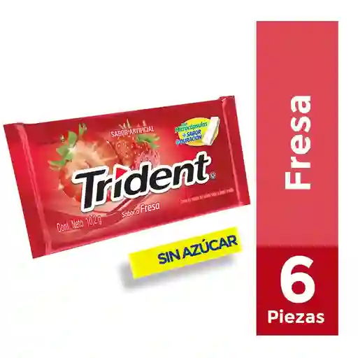 Trident Chicle Sin Azucar Sabor Frutilla 6 Un