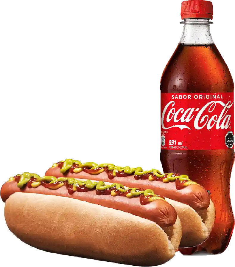 Coca-Cola Sin Azucar 2 Hotdogs Xl + Bebida Company 591Cc Variedades