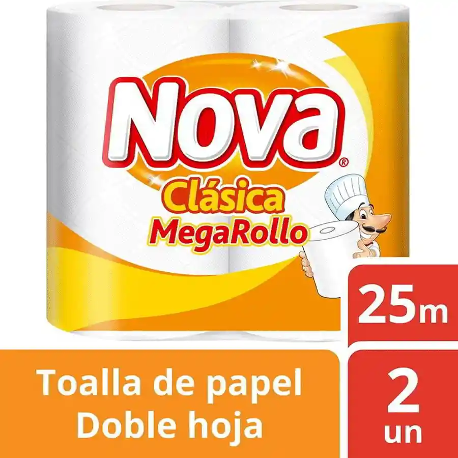 Nova Toalla De Papel Clásica Megarollo Pack De 2