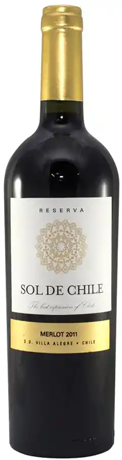 Sol De Chile Vino Tinto Merlot Botella