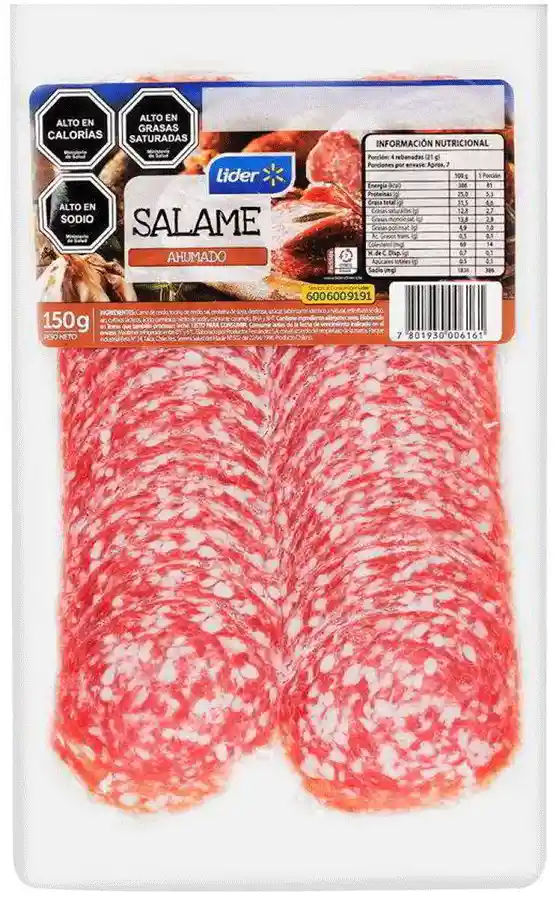 Lider Salame Ahumado Paquete 150G