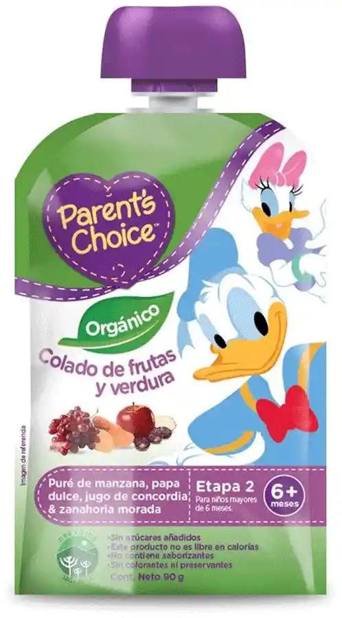 Parent's Choice Colado Papa Dulce Uva Manzana Orgánico 1 Un