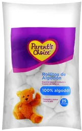 Parents Choice Parent'S Rollitos De Algodón Bolsa 25Un
