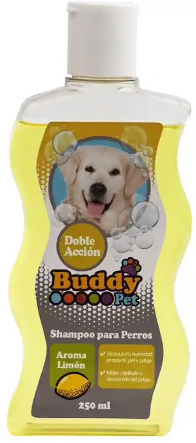 Buddy Pet Shampoo Doble Acción Perros Aroma Limón Botella 250Ml