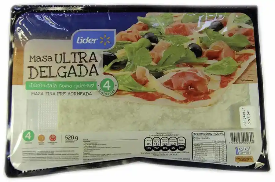 Líder Masa Pizza Ultra Delgada4Un