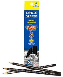 Proarte Lápiz Grafito Hexagonal Hb N°2 (6 Lápices) Display