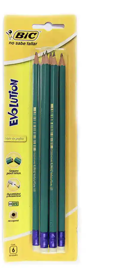 Bic Lapiz De Grafito N°2 (6 Un)