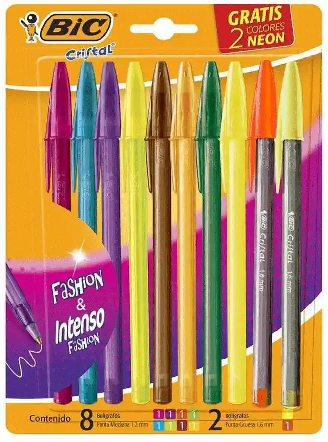 Bic Boligrafo Fashion & Intenso (10 Un)