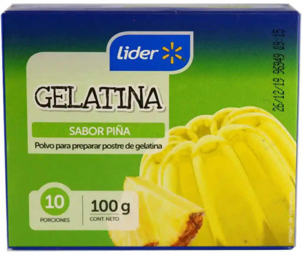 Gelatina Piña Lider 100g