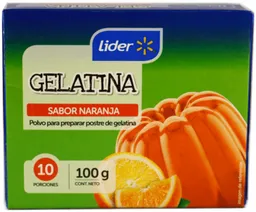 Líder Gelatina Sabor Naranja Caja100G