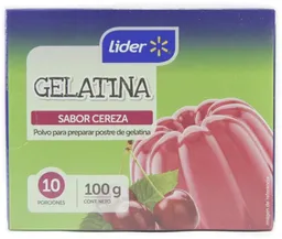 Líder Gelatina Sabor Cereza Caja100G