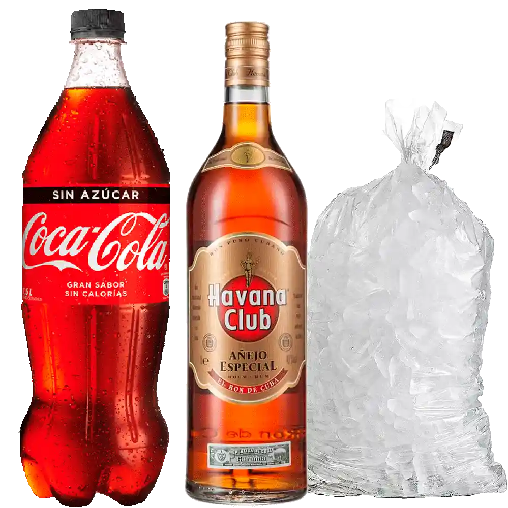 Promo: Ron Havana 40° 1L + Bebida 1.5Lt + Hielo 1kg