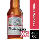 Budweiser 6X Botellin 350Cc