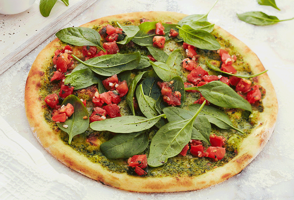 Pizza Pesto con Spinaci