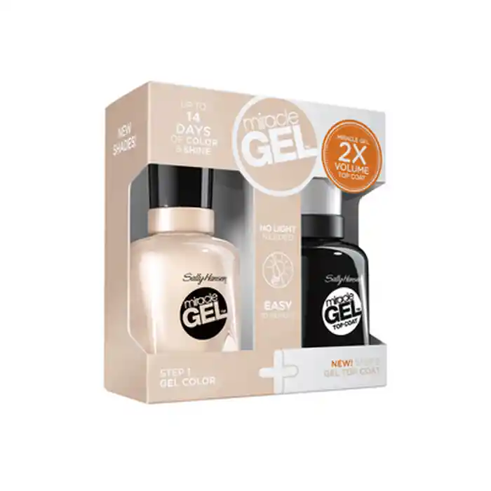 Sally Hansen Pack Miracle Gel Color + Top Coat Color Nude 2 U