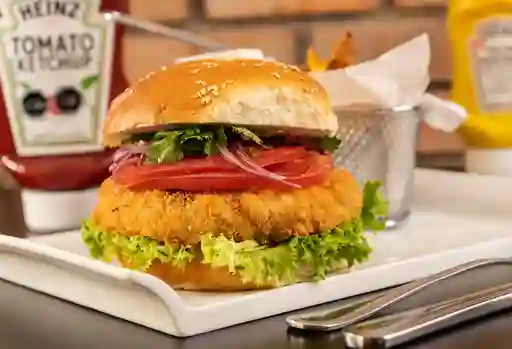 Fried Chicken Burger + Papas Fritas