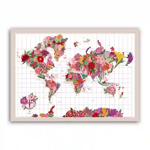 Mapa Mundi De Flores 1 U