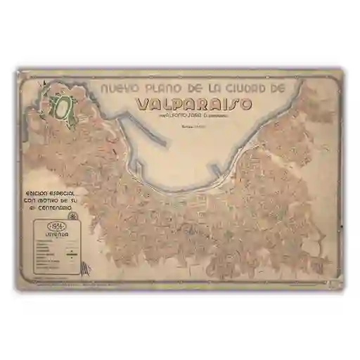 Lámina Plano De Valparaíso En 1936 1 U