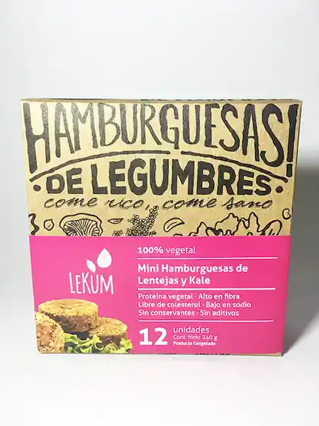 Hamburguesas Mini de Lentejas y Kale 240 g