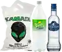 Eristoff Vodka 1L + Jugo/Bebida 1.5L + Hielo 1Kg