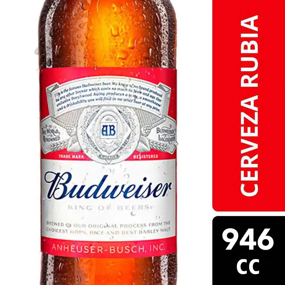 Budweiser Cerveza Botella 946Cc