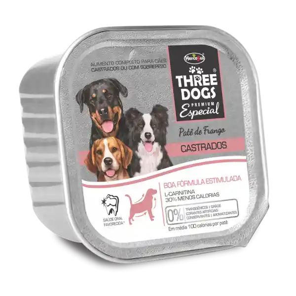 Three Dog Alimento para Perros Castrados con Sobrepeso Paté