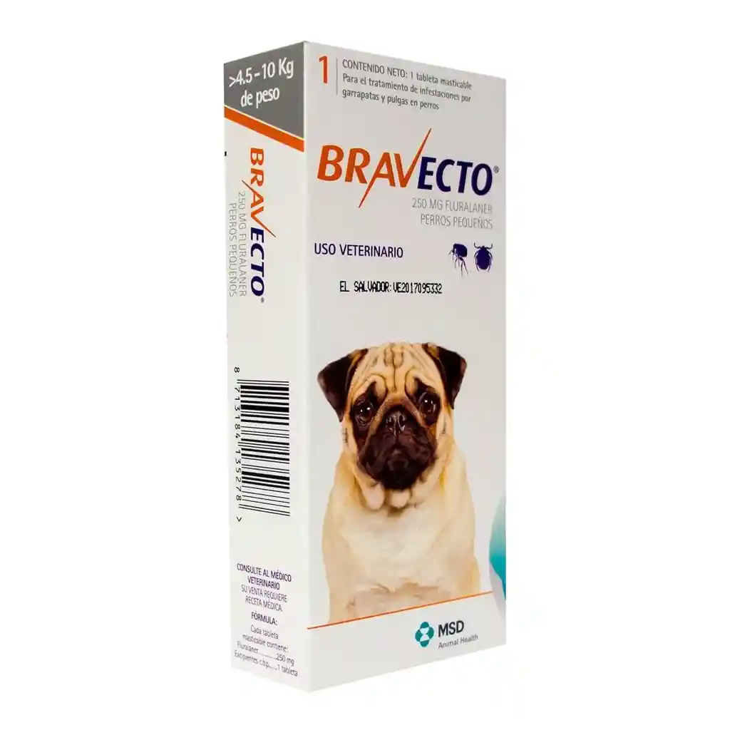 Bravecto 250 Mg Cm 4,5-10 Kg