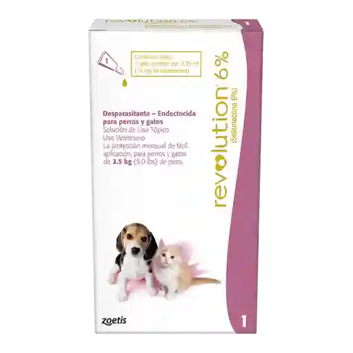 Revolution Perro Gato 6% 0 25 Ml (2.5 Kg)