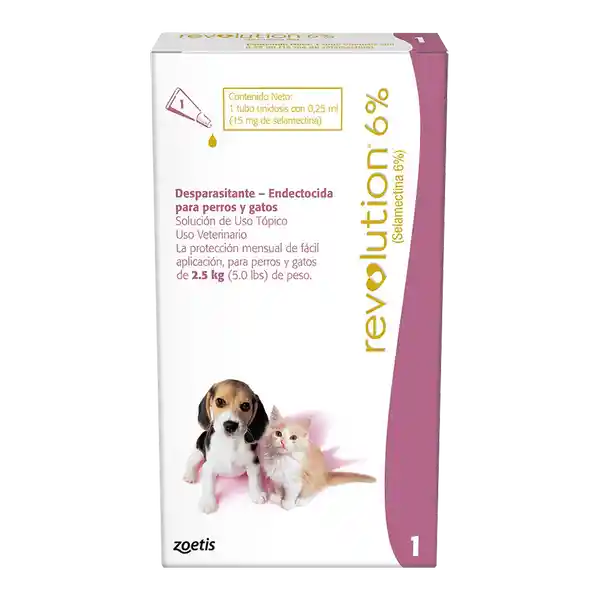 Revolution Perro Gato 6% 0 25 Ml (2.5 Kg)