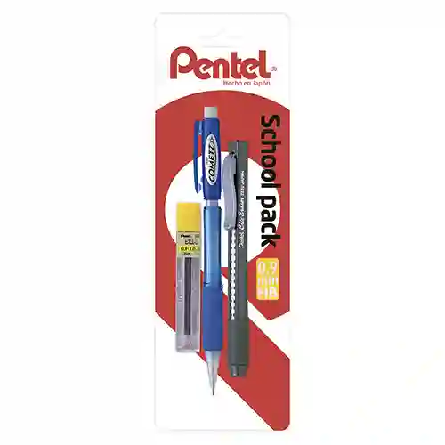 Pentel Set Portaminas Cometz 0.9 Minas Portagoma