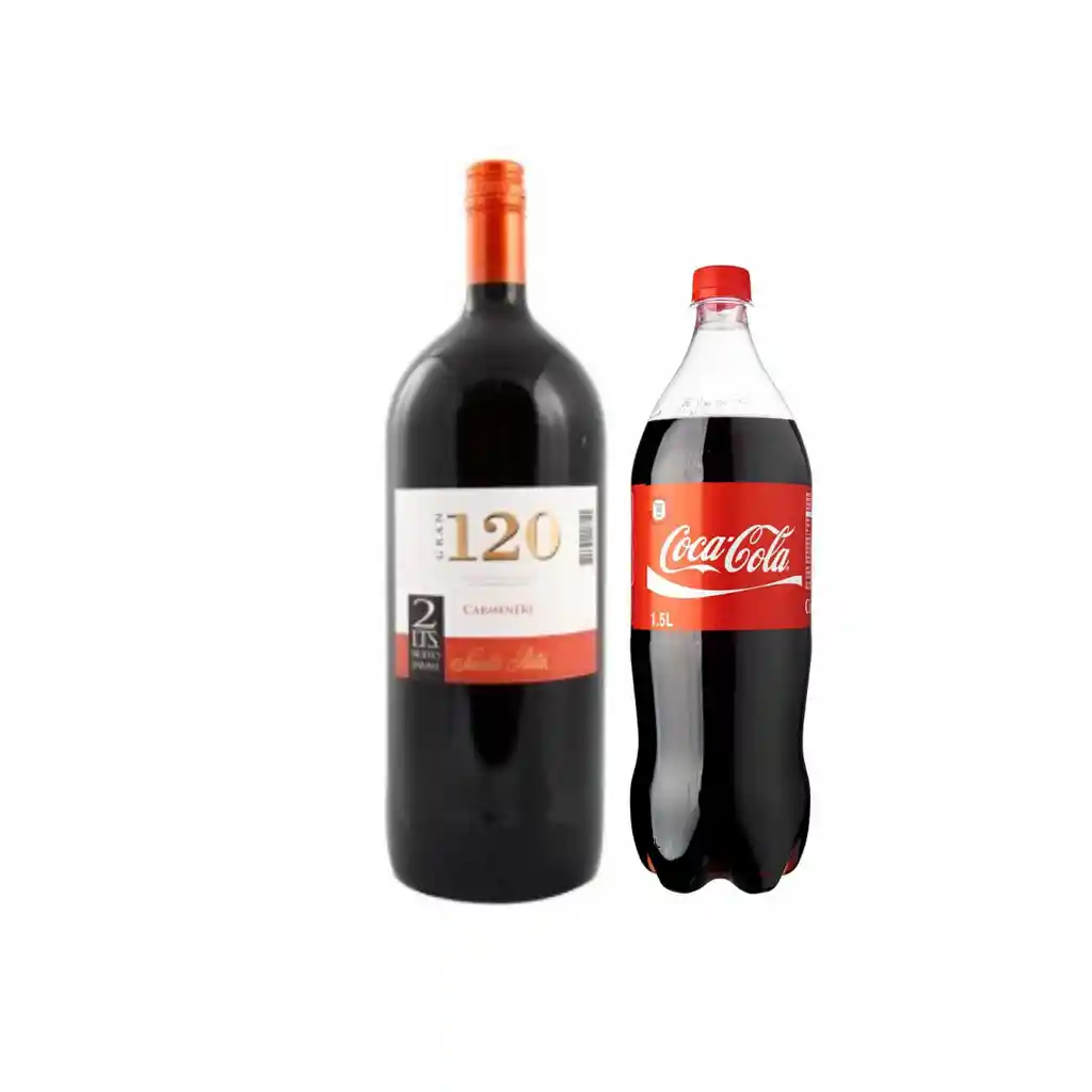 120 Vino Botellon 1.5 L Merlot + Bebidas 1.5 L