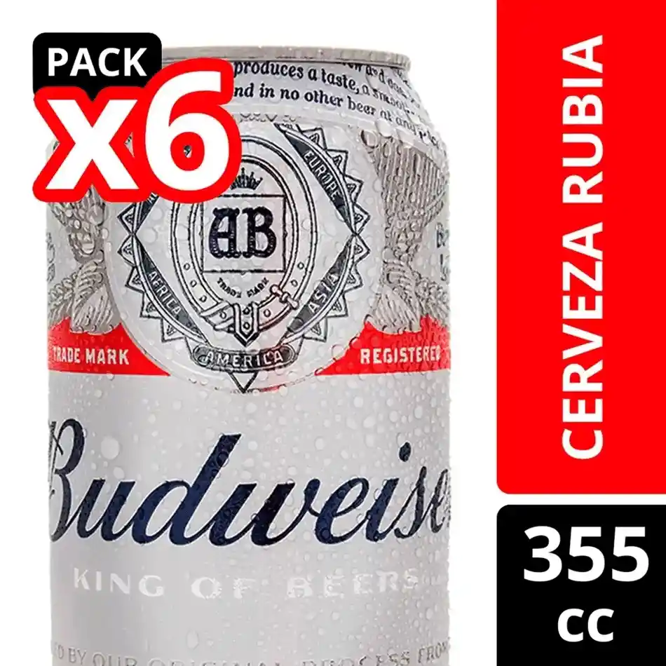 Budweiser Cerveza Lata Six Pack