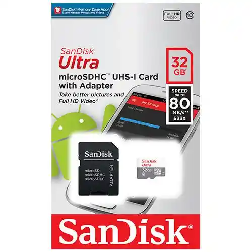 Sandisk Memoria Microsd 32 Gb Clase 10