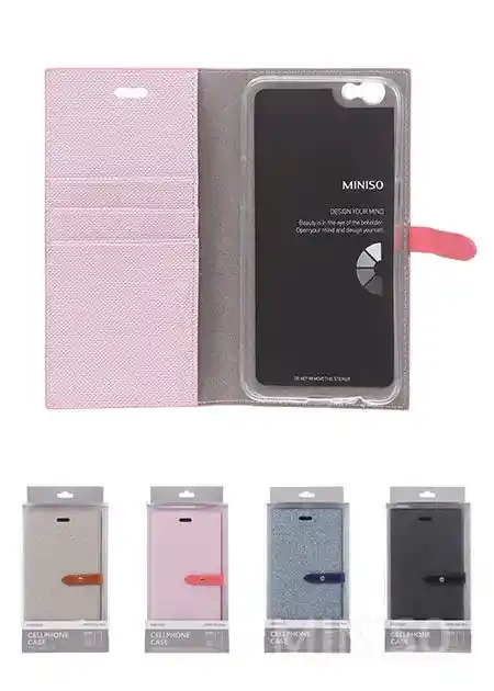 Miniso Funda Para Celular Tipo Cartera - Rosa - R9s Plus