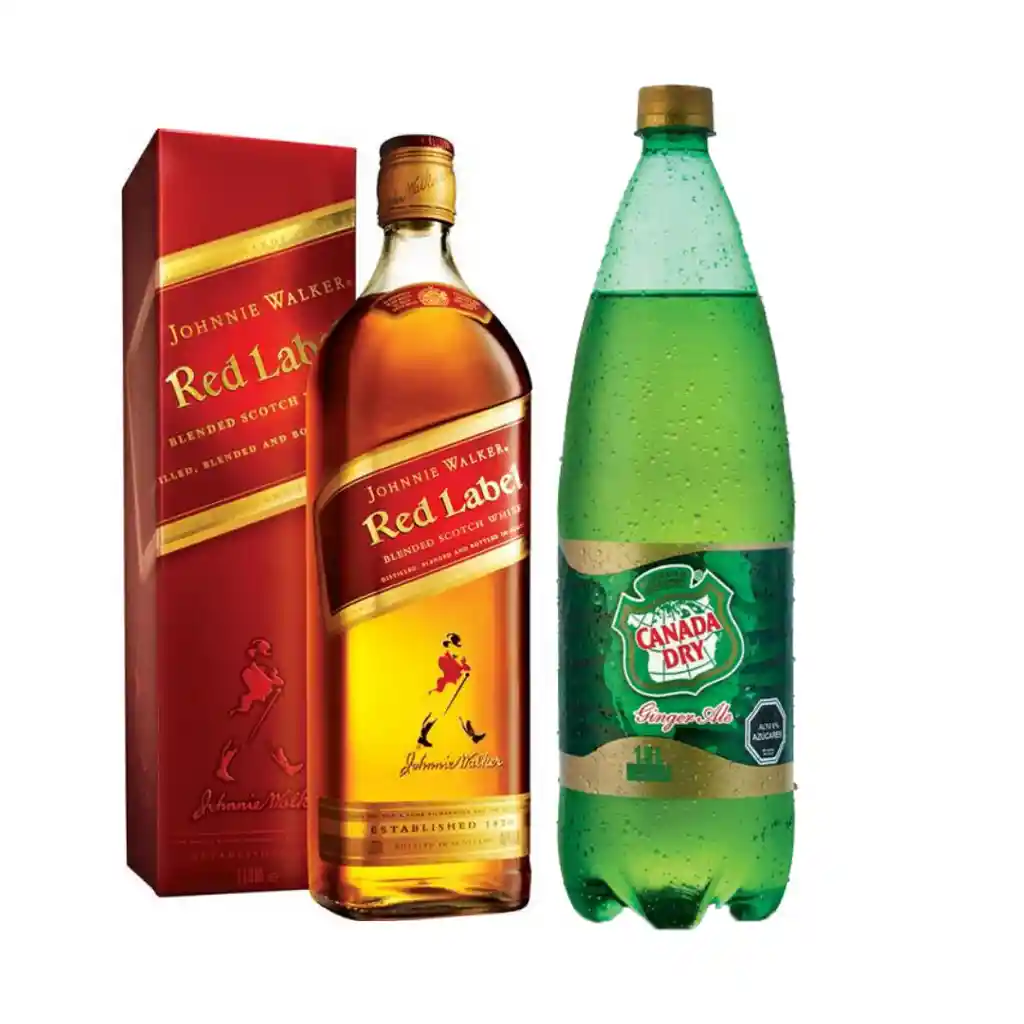 Johnnie Walker Red Label 750cc + Canada Dry Ginger Ale 1.5Lt