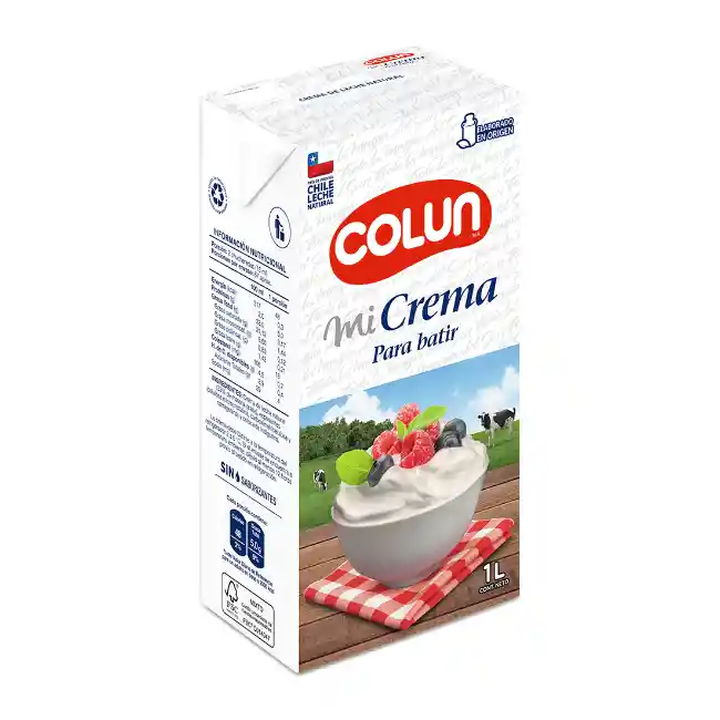Colun Crema De Leche Tetrapack Litro