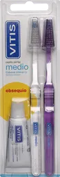 Vitis Cepillos Dentales Set Cepillo Medx2+Pasta